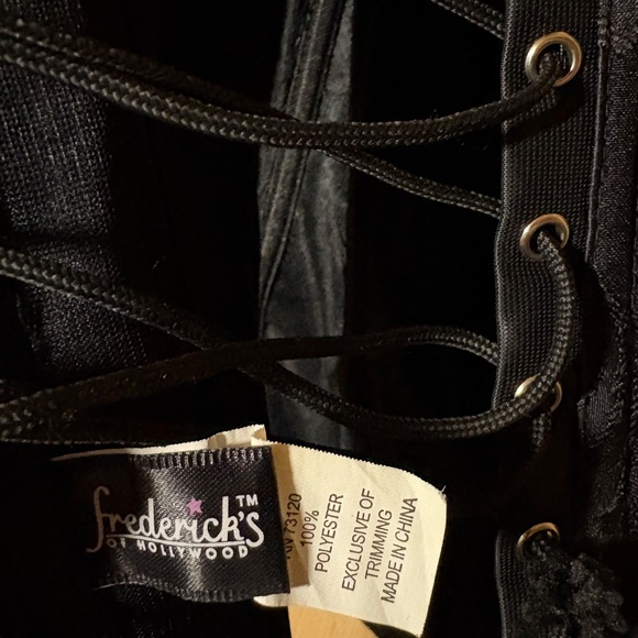 Fredrick’s of Hollywood: Black, lace trimmed corset - Picture 2 of 5